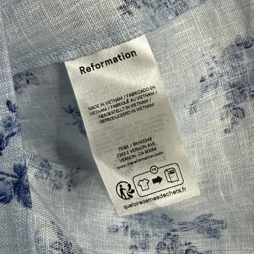Reformation Celosia Linen Dress Crystalline